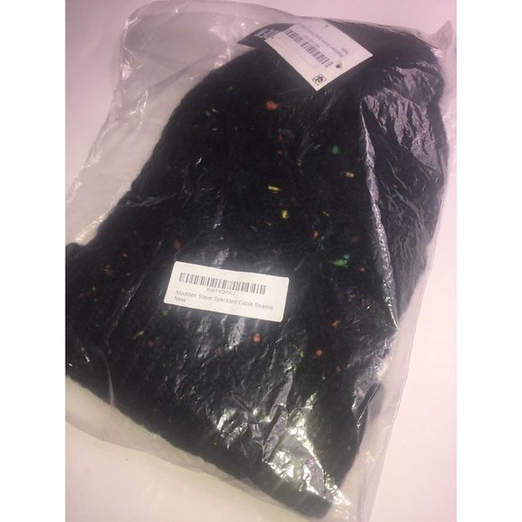 Steve Madden Speckled Cable Beanie in Black, Retail $32.00 - Picture 8 of 8